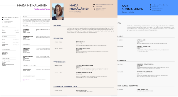 Tyylikäs cv herättää mielenkiinnon