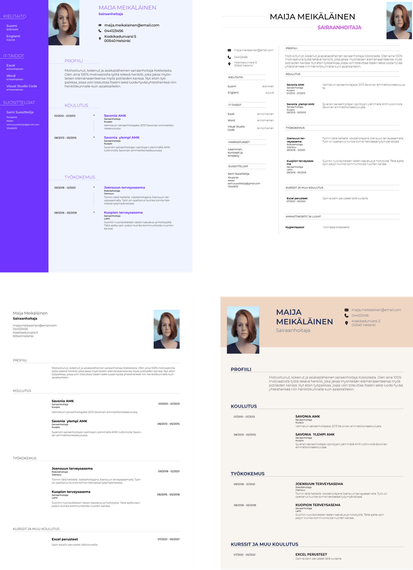 Visuaalinen cv erottuu massasta